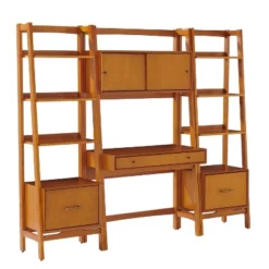3pc Landon Desk And Bookcases Set Acorn - Crosley -Famous Furniture Store GUEST 5239f85b 9d9c 4117 92cf 112fdb1aee55