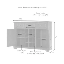 Alexandria Sideboard Cabinet With Wine Storage Black - Crosley -Famous Furniture Store GUEST 52416422 6a7d 4f2b a16b 3a722598dfa7