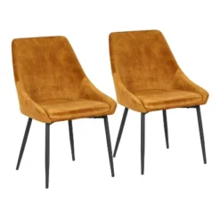Set Of 2 Diana Contemporary Dining Chairs Metal And Velvet - LumiSource -Famous Furniture Store GUEST 5269a38b e2c6 421f 805c 04af72a62d22
