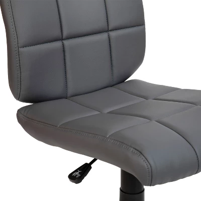 Emma And Oliver Mid-Back Quilted Vinyl Swivel Task Office Chair 6 Emma And Oliver Mid-Back Quilted Vinyl Swivel Task Office Chair - Image 4