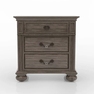 3pc Pennings Traditional Bed Set With 2 Nightstands Gray - HOMES: Inside + Out 14 3pc Pennings Traditional Bed Set With 2 Nightstands Gray - HOMES: Inside + Out - Image 12