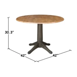 42" Round Dual Drop Leaf Dining Table With 4 Splat Back Chairs Hickory/Washed Coal - International Concepts 18 42" Round Dual Drop Leaf Dining Table With 4 Splat Back Chairs Hickory/Washed Coal - International Concepts -Famous Furniture Store GUEST 5379fc9e 6eae 4ffb 9137 f608abe1f391
