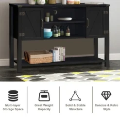 Costway Barn Door TV Stand Console Sideboard Buffet For TVs Up To 60'' W/Storage Cabinets -Famous Furniture Store GUEST 540988c5 1f24 49da bc8d 13feb17ad322