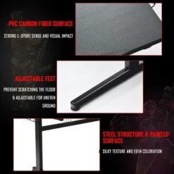 Costway Gaming Computer Desk Carbon Fiber Surface W/Mousepad Cup Holder Headphone Hook -Famous Furniture Store GUEST 54aa7457 9995 43b6 8151 3b2399143398