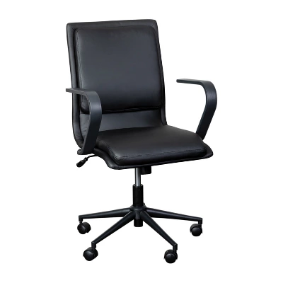 Emma And Oliver Modern Upholstered Mid-Back Home Office Chair With Arms And 5 Star Base 16 Emma And Oliver Modern Upholstered Mid-Back Home Office Chair With Arms And 5 Star Base - Image 14