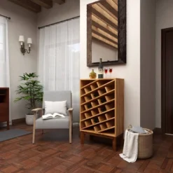 Modern Wood Wine Rack Brown - Olivia & May -Famous Furniture Store GUEST 552884e0 661f 4881 9078 7d31981c249a