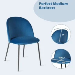 Tangkula Dining Chair Set Of 4 Upholstered Velvet Chair Set W/ Metal Base For Living Room -Famous Furniture Store GUEST 55872675 c3ac 4867 83ee c8a55560ddb6