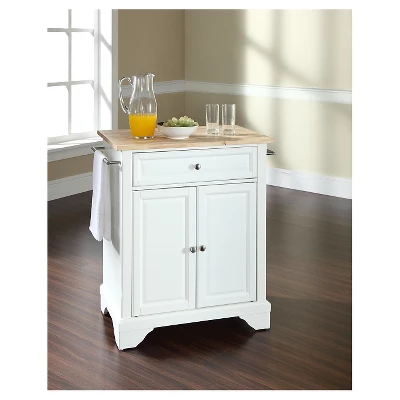 LaFayette Natural Wood Top Portable Kitchen Island - White - Crosley 4 LaFayette Natural Wood Top Portable Kitchen Island - White - Crosley - Image 2