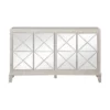 Simple Contemporary Style 4 Door Credenza With Mirrored Door Fronts Metallic Finish White - Treasure Trove 1 Simple Contemporary Style 4 Door Credenza With Mirrored Door Fronts Metallic Finish White - Treasure Trove -Famous Furniture Store GUEST 56839880 95e4 44ef ac03 eac141044749