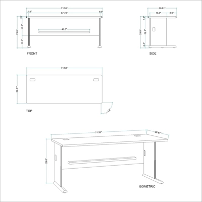 72" Desk In Brown-Bowery Hill 4 72" Desk In Brown-Bowery Hill - Image 2