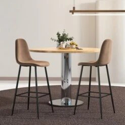 Costway Set Of 2 Bar Stools 29.5'' Velvet Upholstered High Back Bar Chairs Kitchen Brown/Grey 12 Costway Set Of 2 Bar Stools 29.5'' Velvet Upholstered High Back Bar Chairs Kitchen Brown/Grey -Famous Furniture Store GUEST 584e76e6 0279 47ec 8254 5f5932e6826c