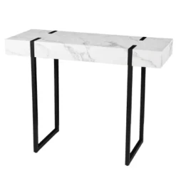 Wennan Modern Faux Marble Console Table Black/White - Aiden Lane -Famous Furniture Store GUEST 5955c4af a7dd 4174 bf89 f6f1d132228c