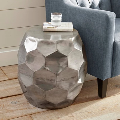 Stomp Round End Table Nickel Finish - Steve Silver 3 Stomp Round End Table Nickel Finish - Steve Silver