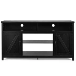 Costway 59'' TV Stand Media Center Console Cabinet W/ Barn Door For TV's 65'' NaturalBlackCoffee -Famous Furniture Store GUEST 59cc9011 92c6 4fa5 ac1a 918ec8cfe285