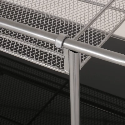 Bridger Modern 3 Tier Bar Cart With Glass Shelving Silver/Black - Christopher Knight Home 7 Bridger Modern 3 Tier Bar Cart With Glass Shelving Silver/Black - Christopher Knight Home - Image 5