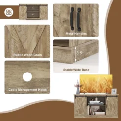 Costway 59'' Farmhouse TV Stand Sliding Barn Door Cabinet W/ Adjustable Shelf 20 Costway 59'' Farmhouse TV Stand Sliding Barn Door Cabinet W/ Adjustable Shelf -Famous Furniture Store GUEST 5a9359f3 3ba4 4577 9faa aefc280e6800