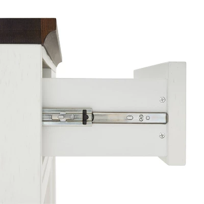 Clifton Kitchen Island With Camille Stools Distressed White/Black - Crosley 16 Clifton Kitchen Island With Camille Stools Distressed White/Black - Crosley - Image 14