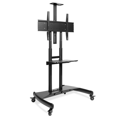 Mount Factory Rolling TV Stand Mobile TV Cart For 55" - 80" Plasma Screen, LED, LCD, OLED, Curved TV's - Universal Mount With Wheels 4 Mount Factory Rolling TV Stand Mobile TV Cart For 55" - 80" Plasma Screen, LED, LCD, OLED, Curved TV's - Universal Mount With Wheels - Image 2