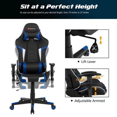 Costway Gaming Desk & Chair Set Z-Shaped Racing Style Desk With Massage Swivel Gaming Chair 11 Costway Gaming Desk & Chair Set Z-Shaped Racing Style Desk With Massage Swivel Gaming Chair - Image 9