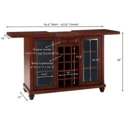 Wood Sliding Top Home Bar Cabinet In Vintage Mahogany Brown-Pemberly Row -Famous Furniture Store GUEST 5c1473e9 7a2c 4657 874f 6cf04dc7ea41