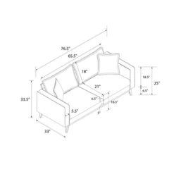 Maryan Pillowback Wood Stretcher Sofa Gray Linen - Room & Joy -Famous Furniture Store GUEST 5c828eec 5214 445f 81b7 f8b507332f9e