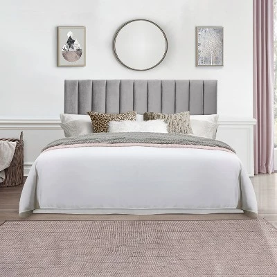 King Crestone Upholstered Headboard With Frame Gray - Hillsdale Furniture 3 King Crestone Upholstered Headboard With Frame Gray - Hillsdale Furniture