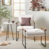 Cushioned Metal & Wood Accent Arm Chair - Cream/Black - Hearth & Hand™ With Magnolia -Famous Furniture Store GUEST 5f0e5097 918e 4add b8ce 8003a991a2a4