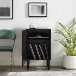Everett Record Player Stand Matte Black - Crosley -Famous Furniture Store GUEST 5f956248 6cbf 4494 a6f6 ebfd24d0f148