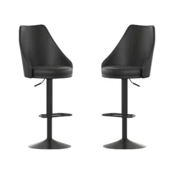 Flash Furniture Chrishelle Set Of 2 Commercial Adjustable Height Barstools With Upholstered Tufted Seats And Pedestal Base With Footring, Black 24 Flash Furniture Chrishelle Set Of 2 Commercial Adjustable Height Barstools With Upholstered Tufted Seats And Pedestal Base With Footring, Black -Famous Furniture Store GUEST 5feeb06e 2a86 4f52 818c 223ad78612b0