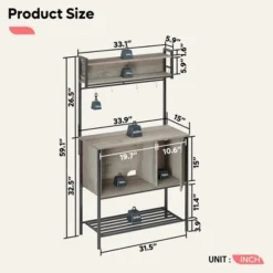 Bestier Rolling Kitchen Utility Cart With Collapsible Surface Extender, 6 Shelves, 1 Cabinet, 1 Drawer, Dual Side Handles, & Hanging Peg Holes -Famous Furniture Store GUEST 60766370 870b 4c75 98f0 0b44447463e7