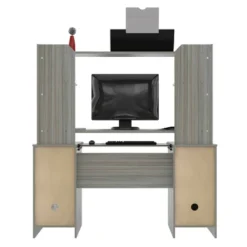 Computer Workcentre With Hutch Smoke Oak - Inval -Famous Furniture Store GUEST 61fbe2f7 47ca 4152 aeb9 af863dd3cca6