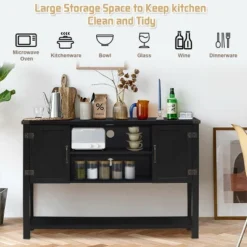 Costway Barn Door TV Stand Console Sideboard Buffet For TVs Up To 60'' W/Storage Cabinets -Famous Furniture Store GUEST 623f2feb ceed 4138 97f8 63c8f44821cd