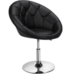 Yaheetech Height Adjustable Swivel Upholstered Round Accent Chair Barrel Chair -Famous Furniture Store GUEST 62598464 3afe 4388 b5f2 f1b18c5637d1
