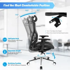 Costway Ergonomic Office Chair High-Back Mesh Chair W/Adjustable Lumbar Support -Famous Furniture Store GUEST 625eac8b 57c3 4d85 a154 4a5a8e0f20d2