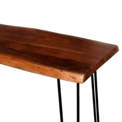 Alaterre Furniture Hairpin Natural Brown Live Edge Media Console Table Metal And Wood -Famous Furniture Store GUEST 626b4b66 240b 43f1 9a92 979f548d0242