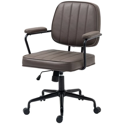 Vinsetto Home Office Chair, Microfiber Computer Desk Chair With Swivel Wheels, Adjustable Height, And Tilt Function, Light Brown 5 Vinsetto Home Office Chair, Microfiber Computer Desk Chair With Swivel Wheels, Adjustable Height, And Tilt Function, Light Brown - Image 3