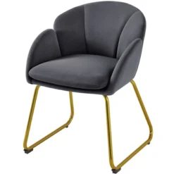 Yaheetech Velvet Armchair Accent Chair With Metal Legs For Living Room/Bedroom -Famous Furniture Store GUEST 64087f72 007f 433a 84e0 3eeb63295ecc