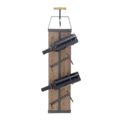Industrial Wood Wall Wine Rack Brown - Olivia & May -Famous Furniture Store GUEST 646b030b 7ff3 4367 9e23 aa8a8d8946cc