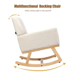 Costway Mid Century Fabric Rocking Chair Upholstered Accent Armchair Lounge Chair Beige/Gray 20 Costway Mid Century Fabric Rocking Chair Upholstered Accent Armchair Lounge Chair Beige/Gray -Famous Furniture Store GUEST 6473a191 b5b1 4cef a1c4 c091a3e0d377