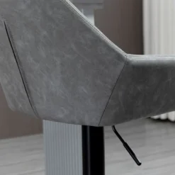 HOMCOM Adjustable Bar Stools Set Of 2, Swivel Barstools With Footrest And Back, PU Leather And Steel Round Base, For Kitchen Counter, Gray 10 HOMCOM Adjustable Bar Stools Set Of 2, Swivel Barstools With Footrest And Back, PU Leather And Steel Round Base, For Kitchen Counter, Gray -Famous Furniture Store GUEST 65121547 061c 4512 8cd5 dc3affe9e49e