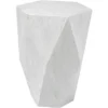 Uttermost Modern White Ceruse Geometric Accent Side End Table 18 1/2" X 17" For Living Room Bedroom Bedside Entryway House Office