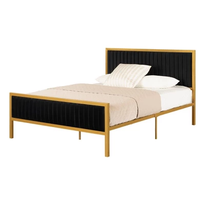 Queen Flam Upholstered Metal Bed - South Shore 12 Queen Flam Upholstered Metal Bed - South Shore - Image 10