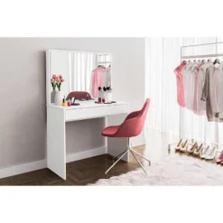 Virginia Vanity With Mirror White - Polifurniture -Famous Furniture Store GUEST 67ac9c6d 4666 4f63 b18b 842fda9dec2d