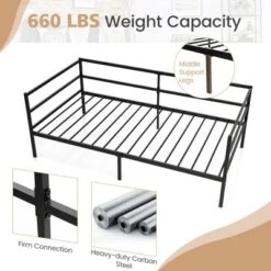Costway Twin Daybed Sofa Bed Frame Metal Platform With Headboard For Guest - Living Room -Famous Furniture Store GUEST 68051312 6a16 43e9 b058 70bcd309c328