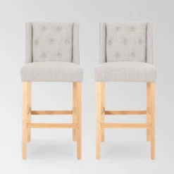 Set Of 2 Lansglen Button Tufted Wingback Barstools - Christopher Knight Home 19 Set Of 2 Lansglen Button Tufted Wingback Barstools - Christopher Knight Home -Famous Furniture Store GUEST 682f098c fc5f 4f5f ae48 7f3a81a746e4
