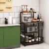 Costway Kitchen Bakers Rack Microwave Stand Coffee Bar W/ S-Hooks & Stemware Holder 1 Costway Kitchen Bakers Rack Microwave Stand Coffee Bar W/ S-Hooks & Stemware Holder -Famous Furniture Store GUEST 6839be4d 2325 45c3 837f ddd564ba790a