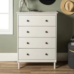 Stiva Classic Mid-Century Modern Vertical 4 Drawer Dresser - Saracina Home -Famous Furniture Store GUEST 68d4ecb8 3e27 43b1 b59e edd78e340610