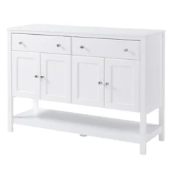 HOMCOM 47" Modern Sideboard, Buffet Cabinet, Accent Cupboard With Adjustable Shelves And Drawers, For Living Room, White 9 HOMCOM 47" Modern Sideboard, Buffet Cabinet, Accent Cupboard With Adjustable Shelves And Drawers, For Living Room, White -Famous Furniture Store GUEST 694256d7 0400 4bc8 bf9a b7a69e6751ba