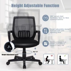 Costway Height Adjustable Mid-Back Mesh Chair Executive Chair W/ Lumbar Support 17 Costway Height Adjustable Mid-Back Mesh Chair Executive Chair W/ Lumbar Support -Famous Furniture Store GUEST 696a1b11 8701 40c5 adf2 2db89a71ae0a