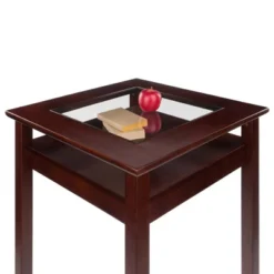 Halo Square Bar Height Table With Glass Top Wood/Walnut - Winsome -Famous Furniture Store GUEST 6a246929 d4f2 42c2 bb6f 813d5929054c